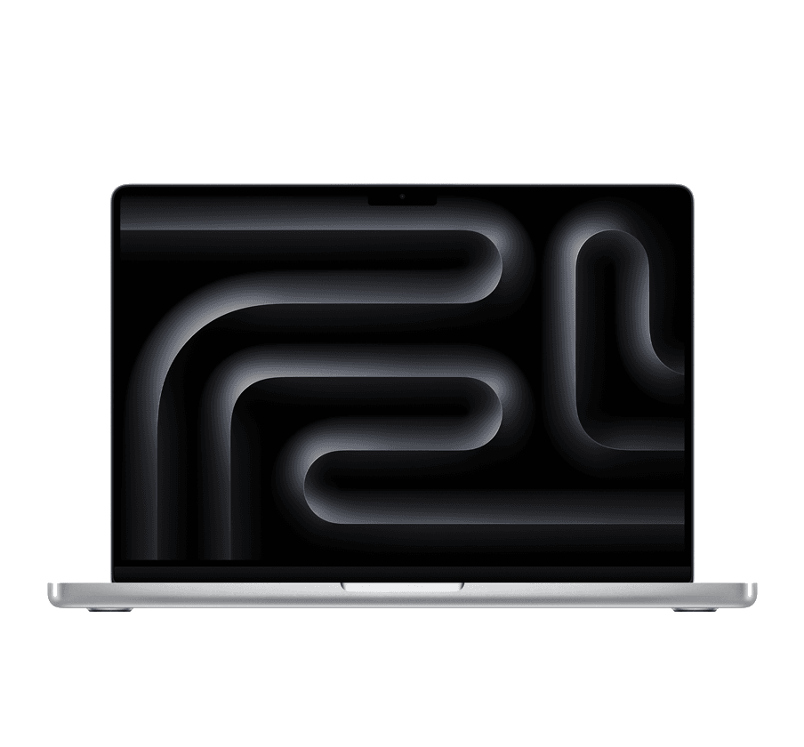 MacBook Pro de 14 polegadas (M3, 2023), cor Prateado, vista frontal